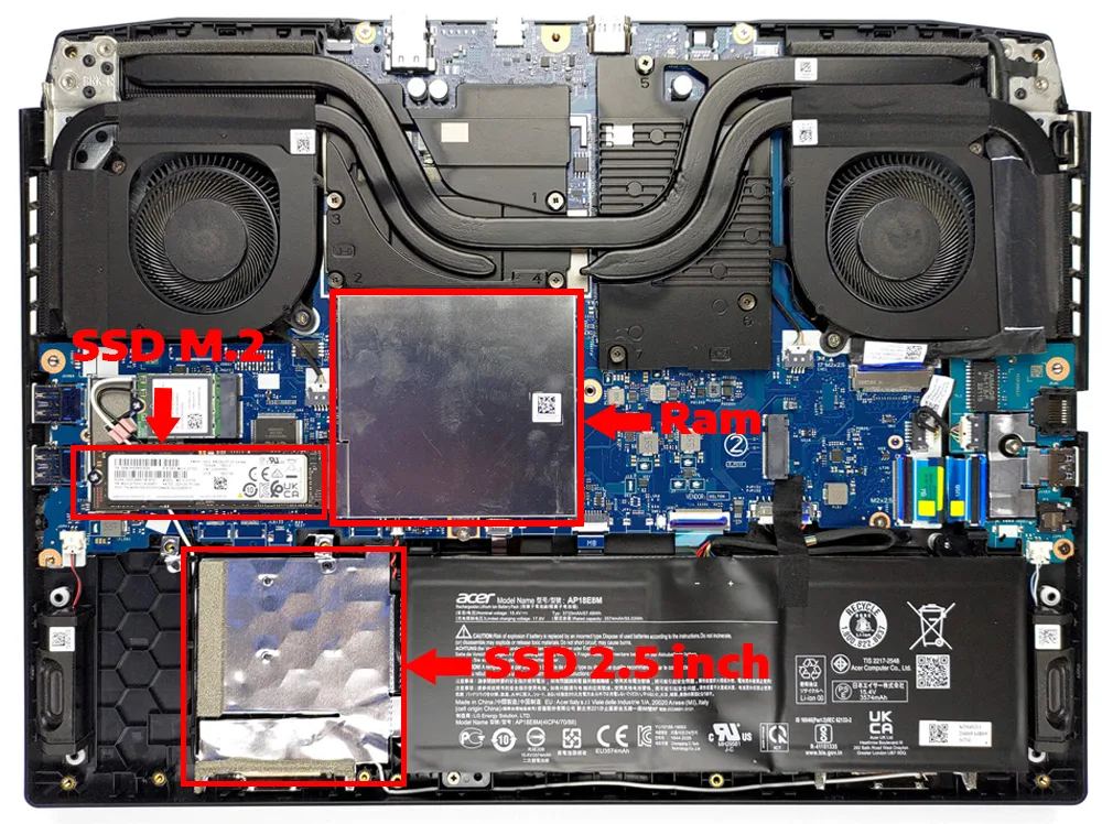 how to replace battery on acer nitro 5 gaming laptop 3 Acer Nitro 5 internal chassis repair labels