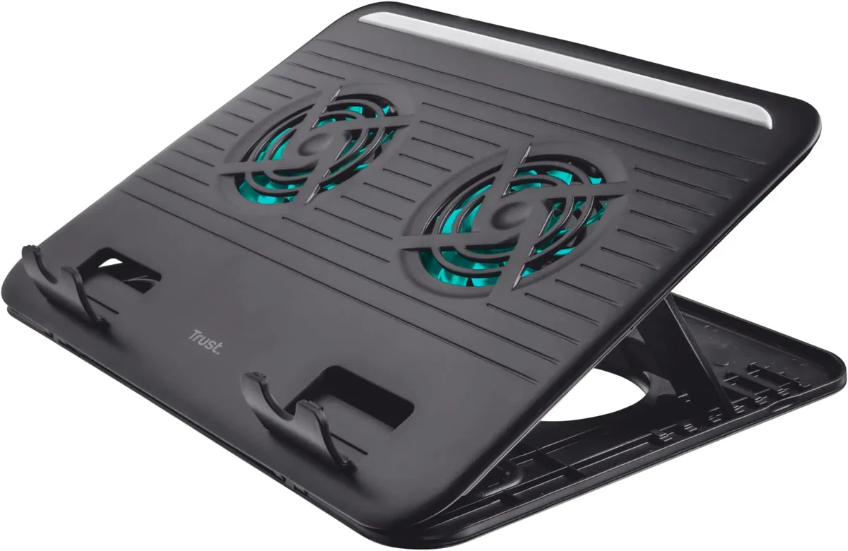 adjustable laptop riser rear-facing USB fan