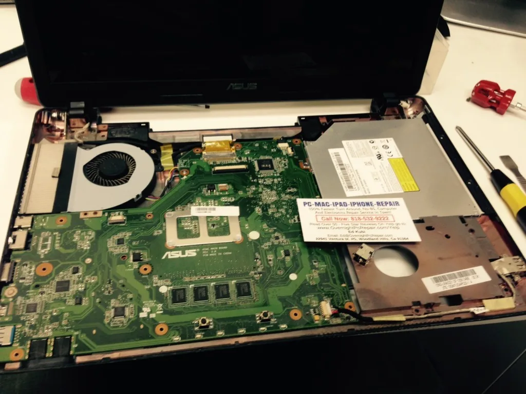 Asus laptop DC jack repair disassembly