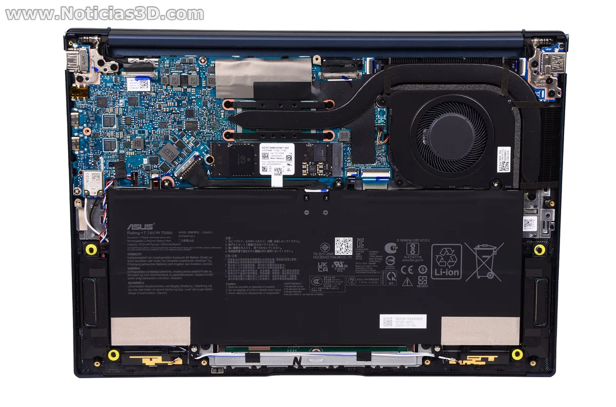 Asus Zenbook 14 OLED internal components