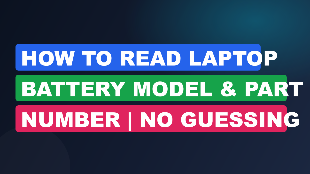 How to Read Laptop Battery Model & Part Number | No Guessing