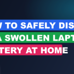 how to safely dispose of a swollen laptop battery cover mt84t9j2