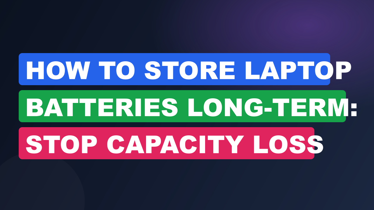 How to Store Laptop Batteries Long-Term: Stop Capacity Loss
