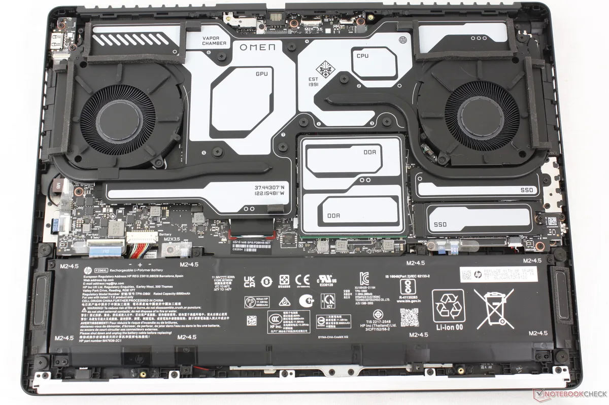 HP Omen rear exhaust clearance height