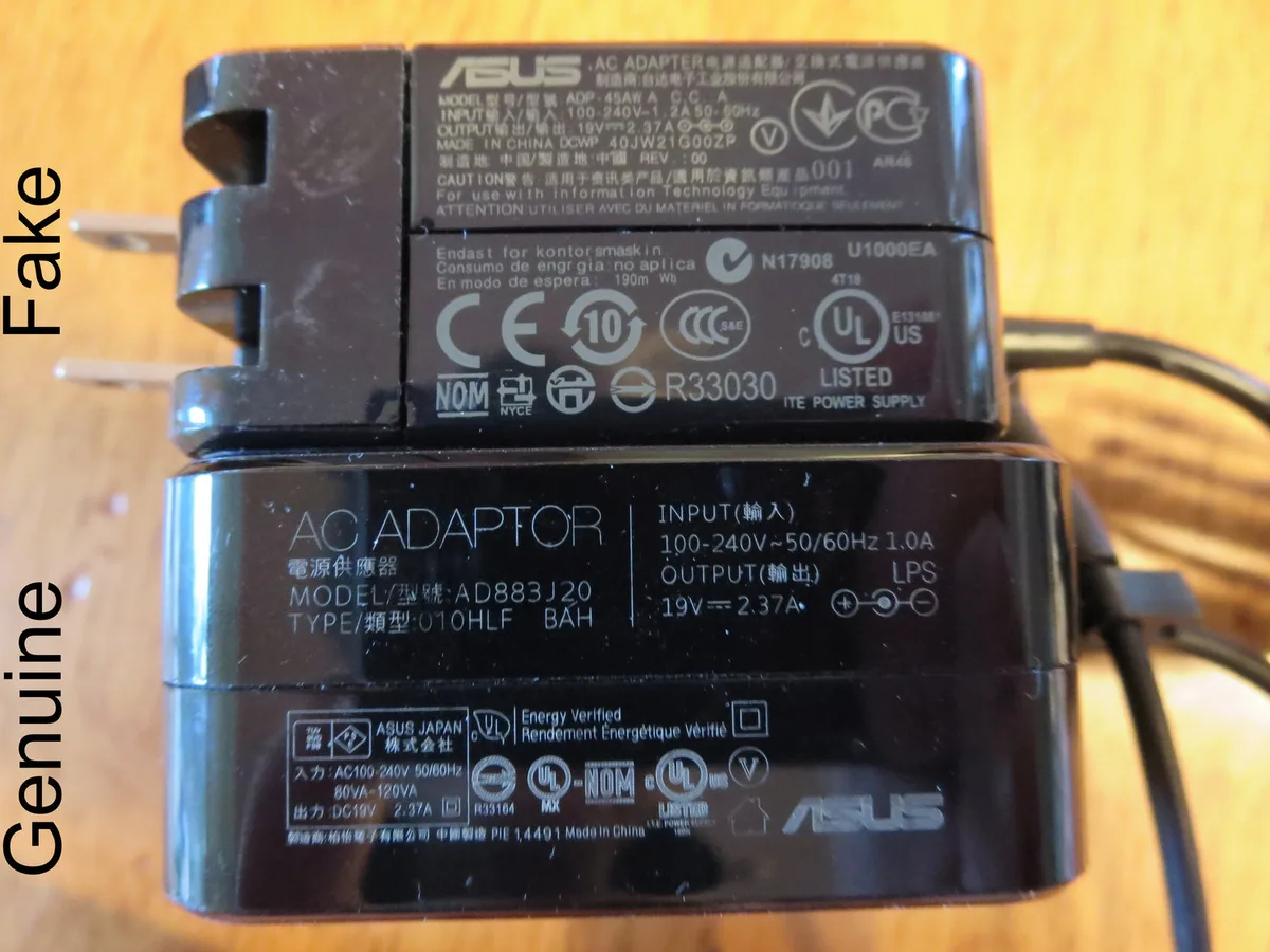 laptop charger weight verification check