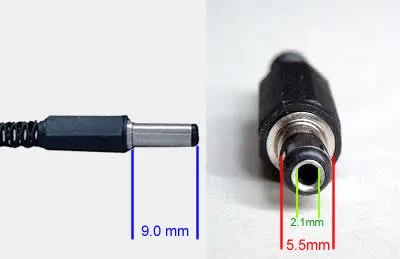 laptop DC barrel plug size compatibility