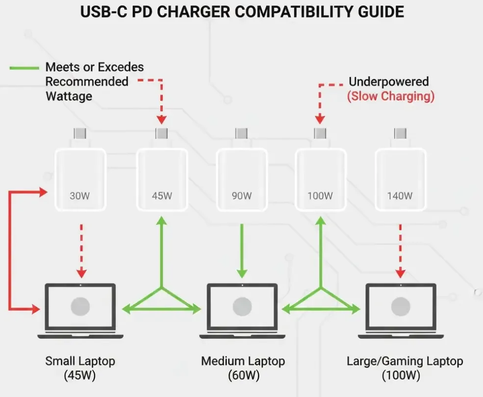 laptop minimum required wattage