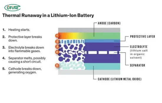 lithium-ion battery thermal runaway progression