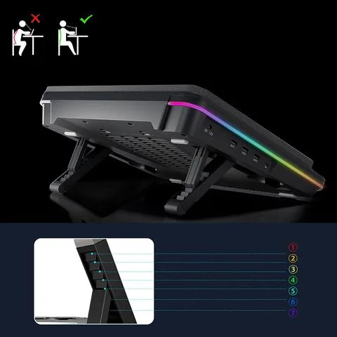 Easy Cooling Pad Setup for Docked Closed Clamshell Laptops 5 monitor ergonomic height with cooling pad