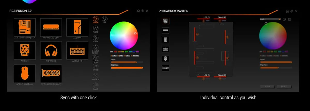 RGB control software types