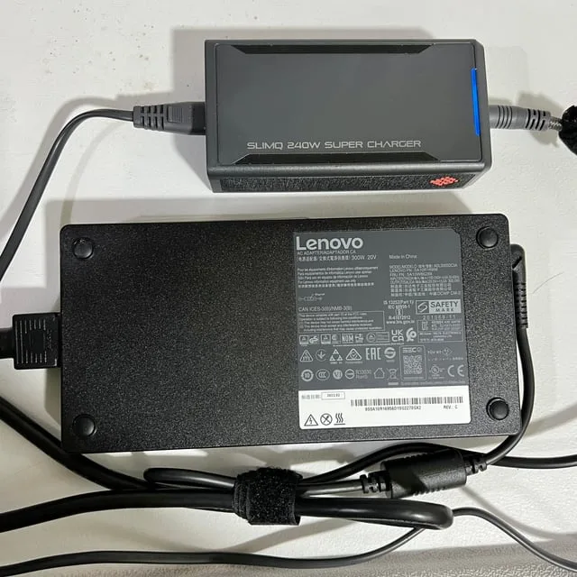 SlimQ 240W GAN vs stock OEM charger comparison