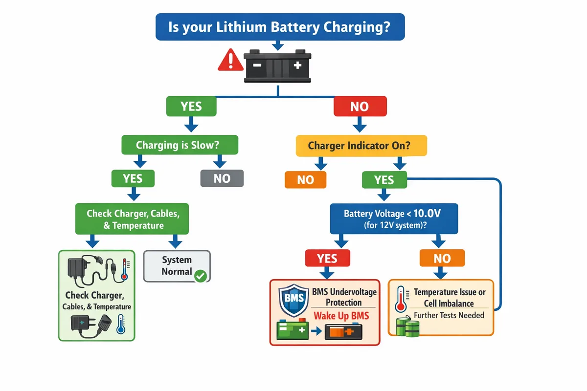 slow laptop charging troubleshooting decision tree